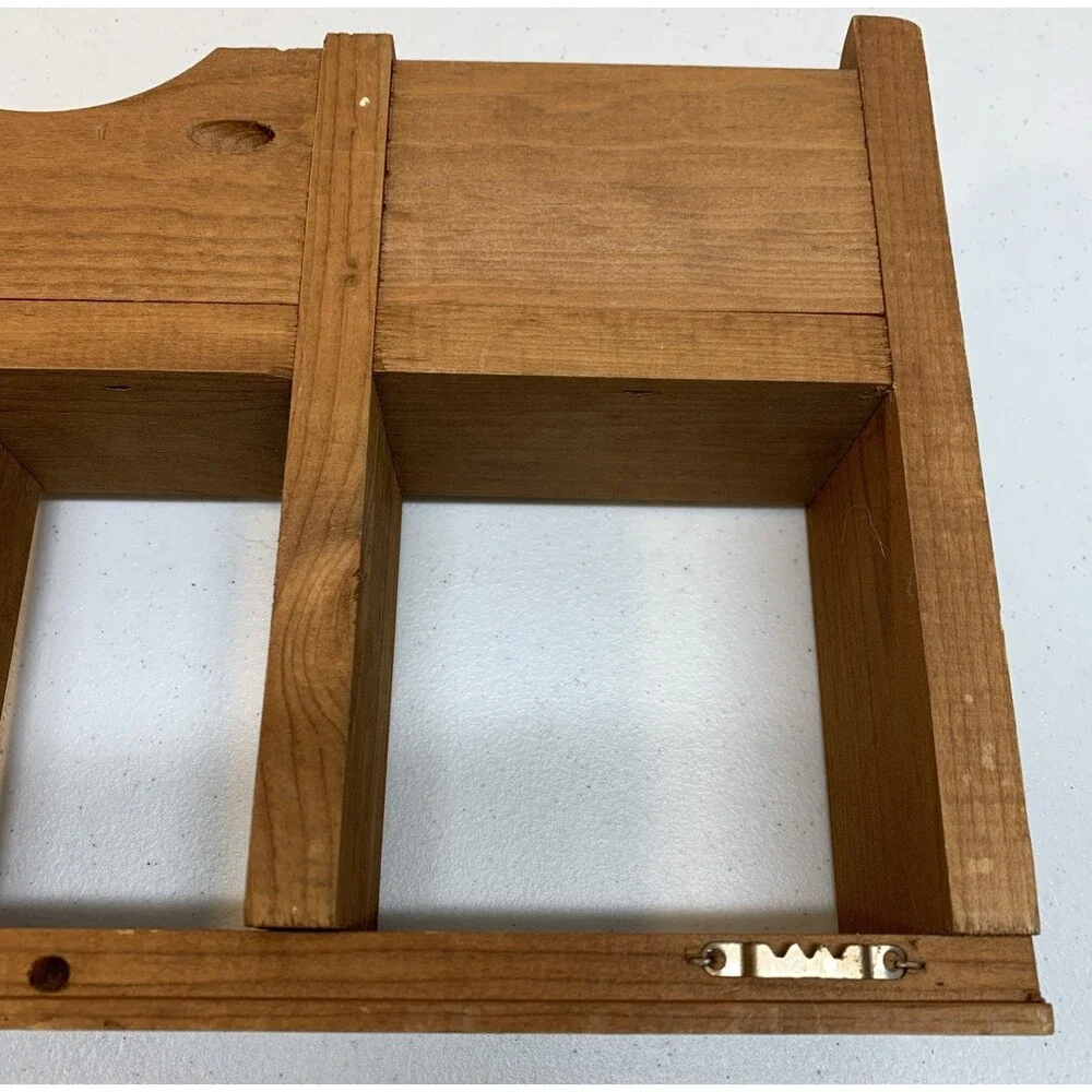 Country Wall Curio Knick Knack Display Shelf Wooden Cubbies Pegs Pine Heart
